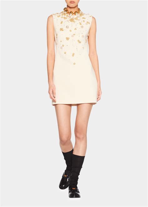 Miu Miu Embellished Faille Cady Dress 